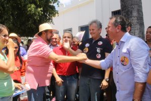 Carlos Lupi, André Figueiredo e Gilmar Bender